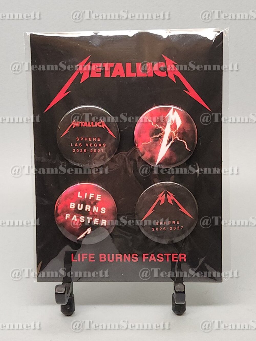 Metallica Buttons / Set of 4 Residency / Life Burns Faster Sphere Las Vegas